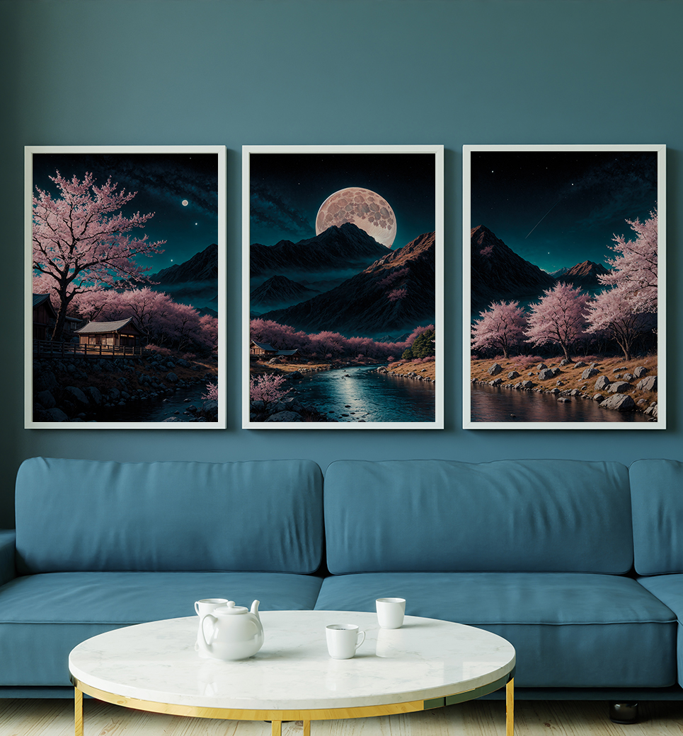 Quadros decorativo (nome da estampa) - kit 3 telas retangulares cod (cópia)