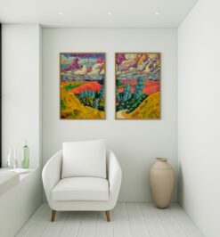 Quadros decorativo (nome da estampa) - kit 2 telas retangulares - cod (cópia)