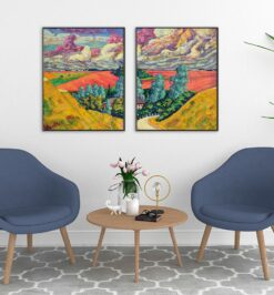 Quadros decorativo (nome da estampa) - kit 2 telas retangulares - cod (cópia)