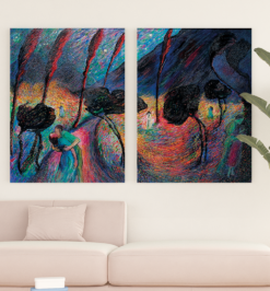 Quadros decorativo (nome da estampa) - kit 2 telas retangulares - cod (cópia)