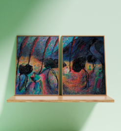 Quadros decorativo (nome da estampa) - kit 2 telas retangulares - cod (cópia)