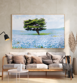 Quadro decorativo montanha e praia retangular cod r418