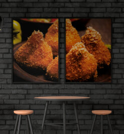 Quadros decorativo coxinha - kit 2 telas retangulares - cod r298