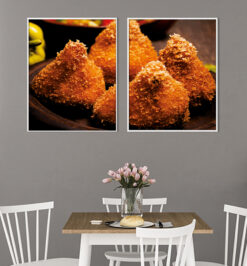 Quadros decorativo coxinha - kit 2 telas retangulares - cod r298
