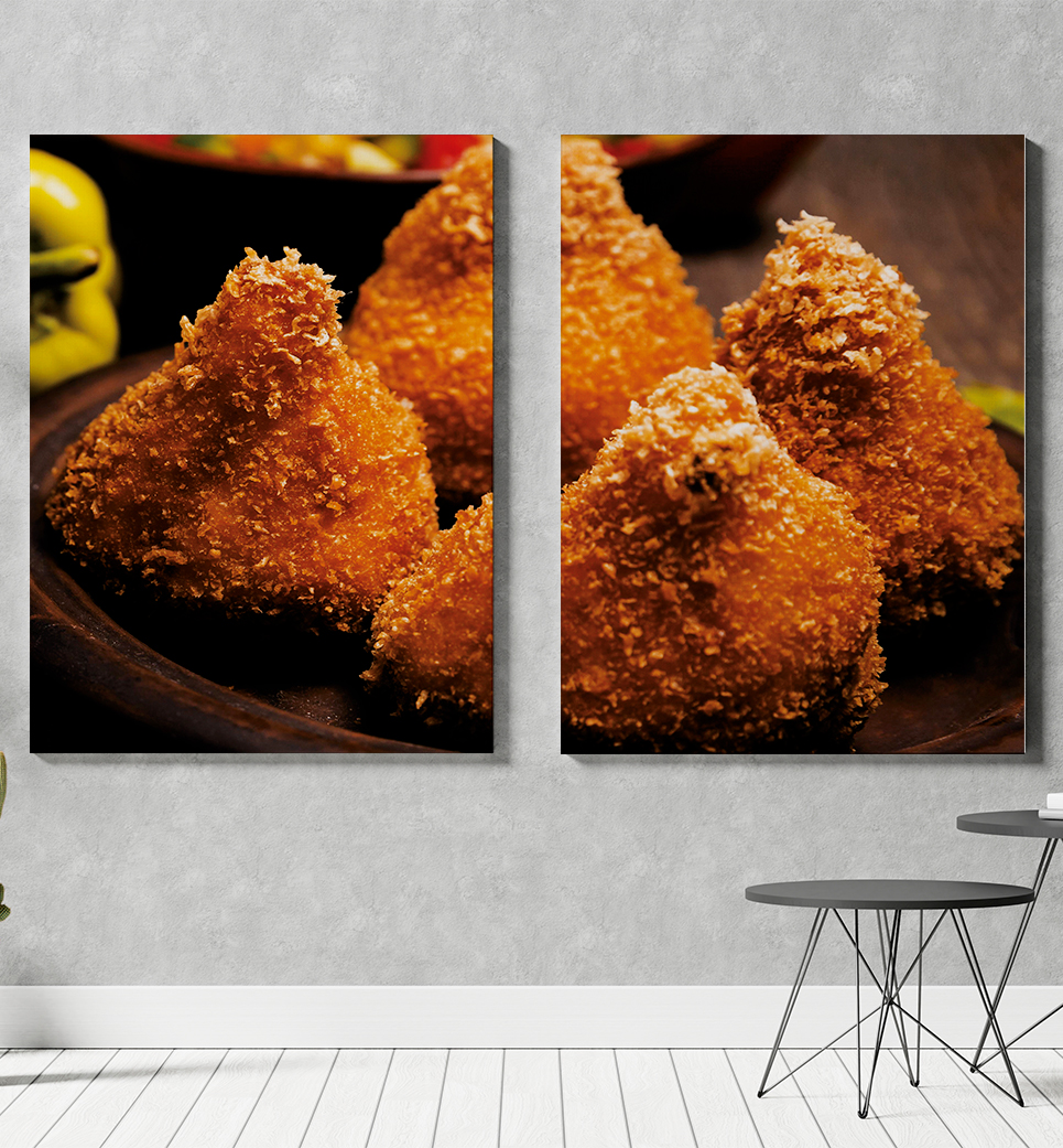Quadros decorativo coxinha - kit 2 telas retangulares - cod r298