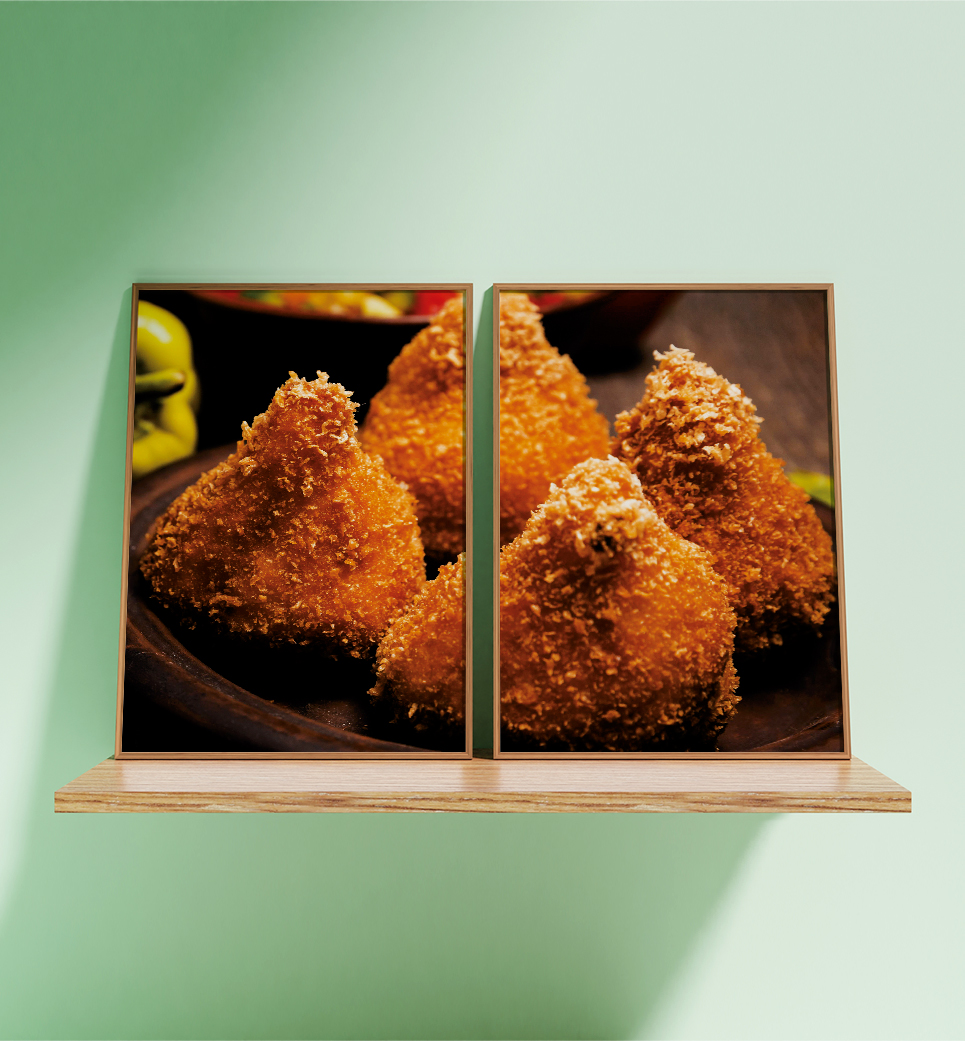 Quadros decorativo coxinha - kit 2 telas retangulares - cod r298