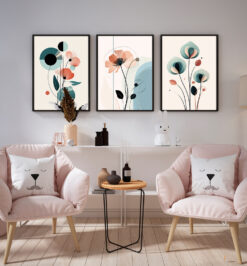Quadros decorativo (nome da estampa) - kit 3 telas retangulares cod (cópia)