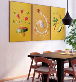 Quadros decorativo (nome da estampa) - kit 3 telas retangulares cod (cópia)
