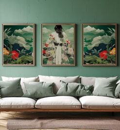 Quadros decorativo (nome da estampa) - kit 3 telas retangulares cod (cópia)