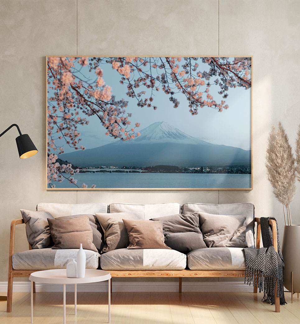 Quadro Decorativo Cerejeira e Monte Fuji - Japão COD P179