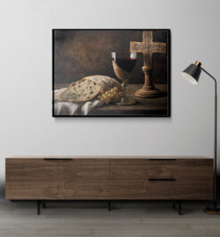 Quadro decorativo religioso pão e vinho cod p253 (cópia)