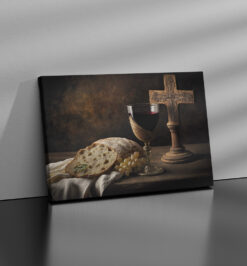 Quadro decorativo religioso pão e vinho cod p253 (cópia)
