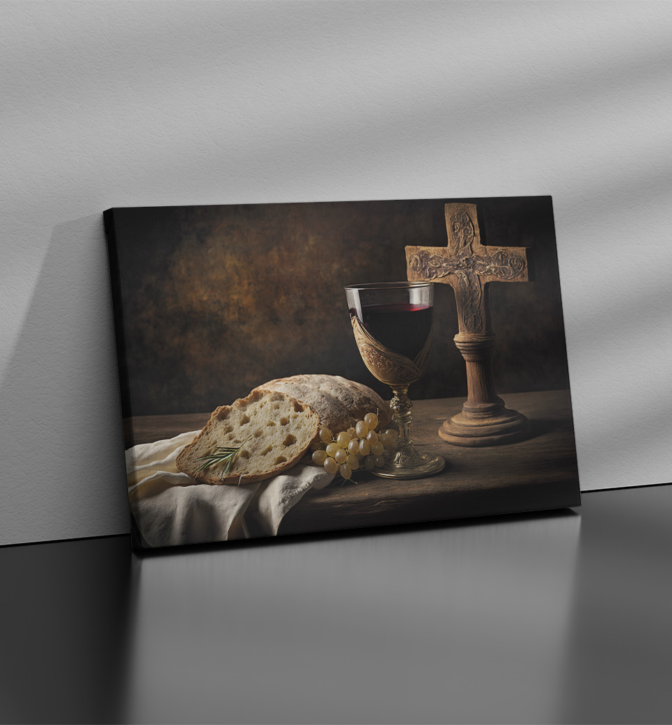 Quadro decorativo religioso pão e vinho cod p253 (cópia)