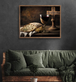 Quadro decorativo religioso pão e vinho cod p253 (cópia)