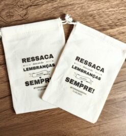 Saquinho para kit ressaca em algodão cru 9cmx13cm personalizado