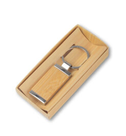 Chaveiro personalizado metal e bambu