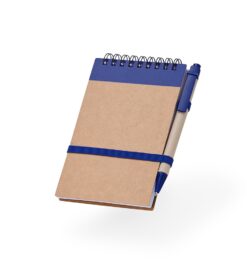 Bloco de anotacoes ecologico com caneta azul jpg