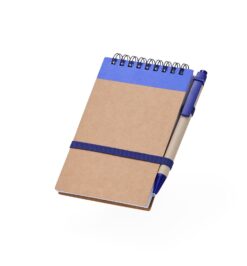 Bloco de anotacoes ecologico com caneta azul jpg