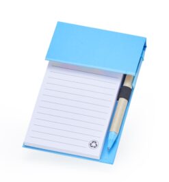 Bloco de anotacoes com autoadesivos e caneta azul jpg