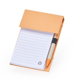 Bloco de anotacoes com autoadesivos e caneta laranja jpg