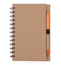 Bloco de anotacoes com caneta e post it laranja jpg