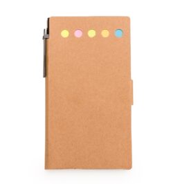 Bloco de anotacoes com post it e caneta kraft jpg