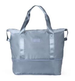Bolsa esportiva poliester expansivel litros cinza claro jpg