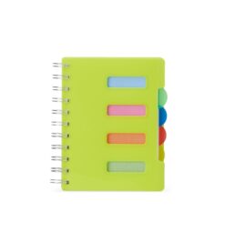 Caderno pequeno com divisorias verde jpg