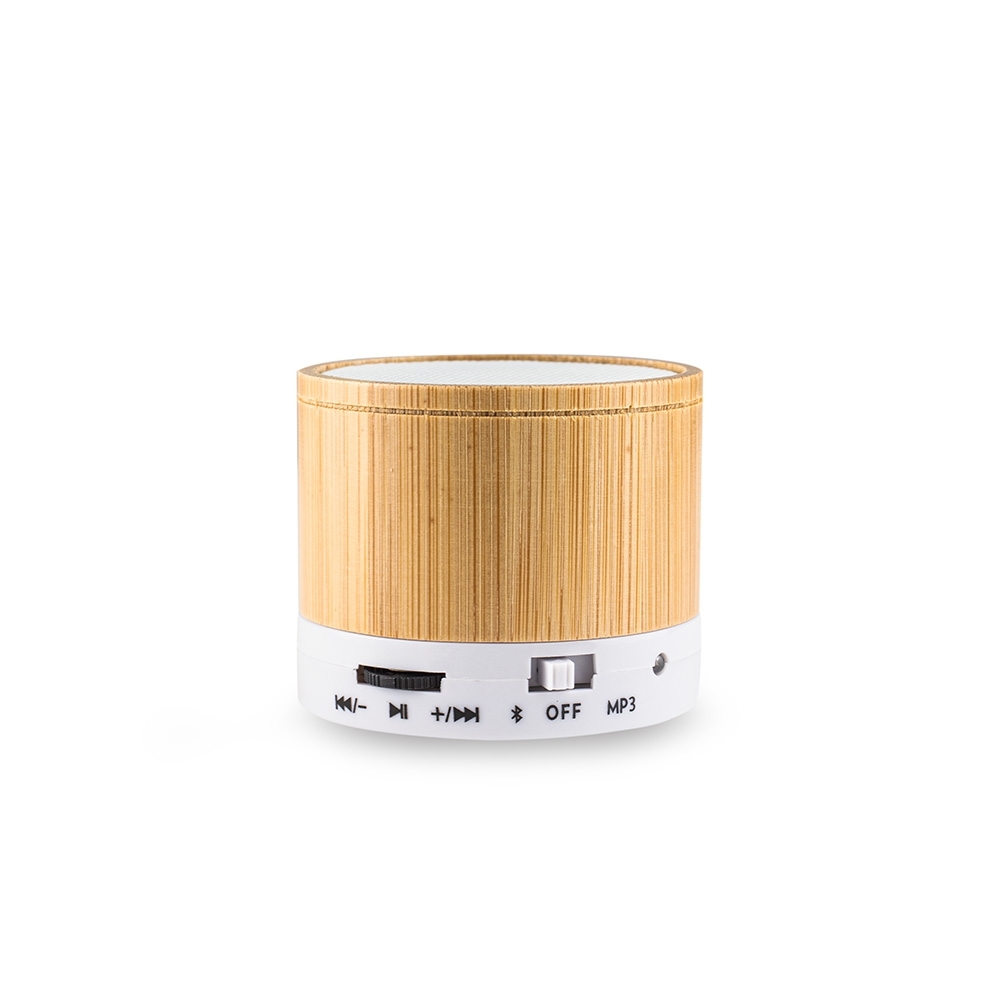 Caixa de som multimidia bambu branco jpg