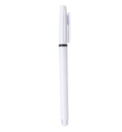 Caneta plastica branco com preto jpg