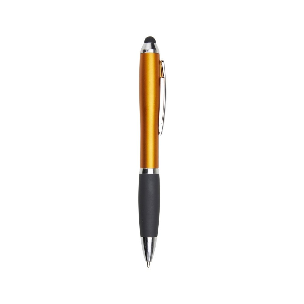 Caneta plastica touch laranja jpg