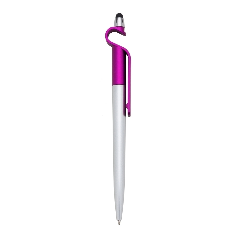 Caneta plastica touch com suporte pink jpg