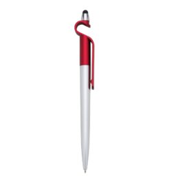 Caneta plastica touch com suporte vermelho jpg