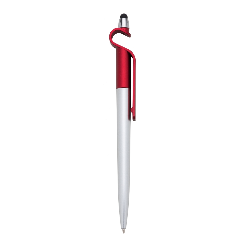 Caneta plastica touch com suporte vermelho jpg
