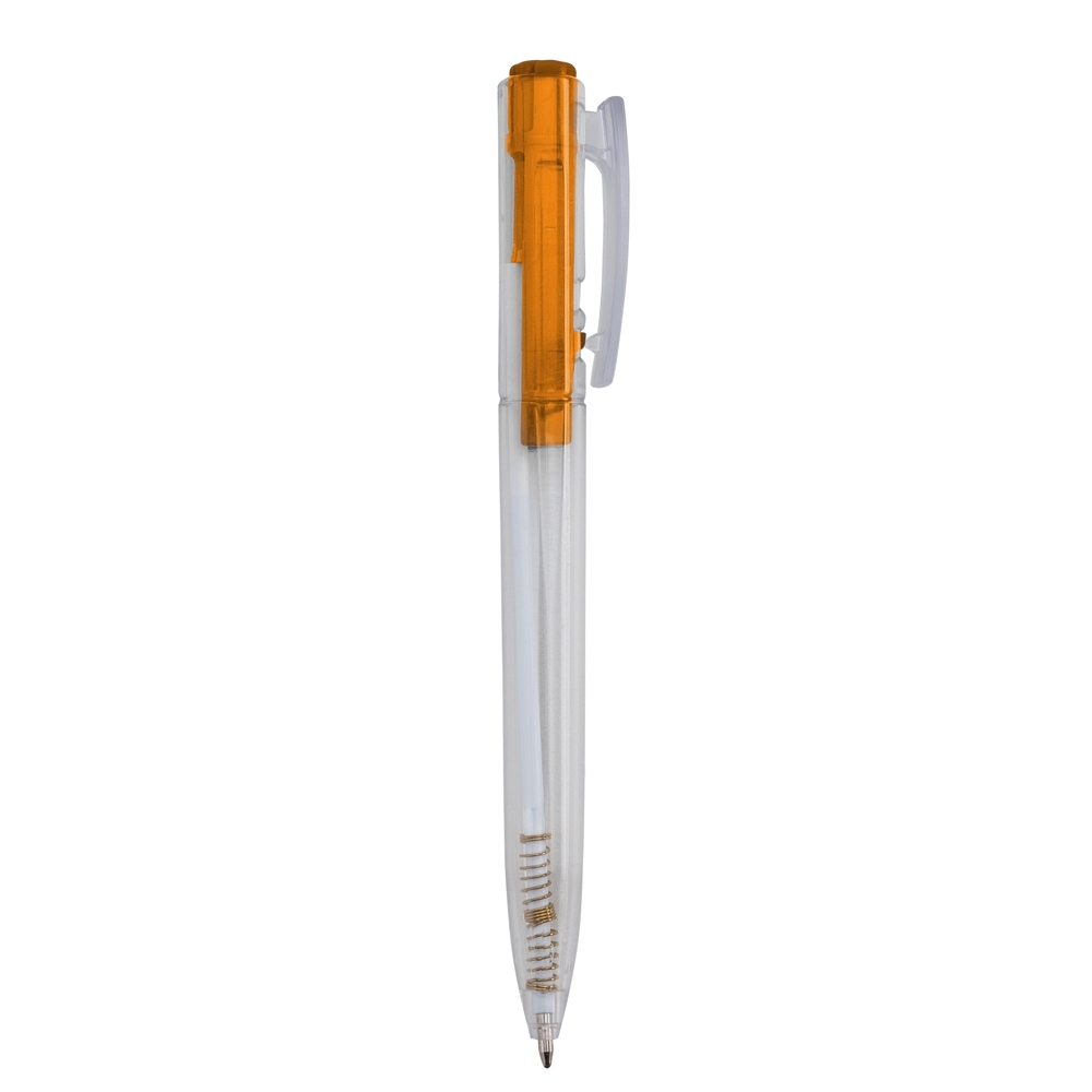 Caneta plastica translucida laranja jpg