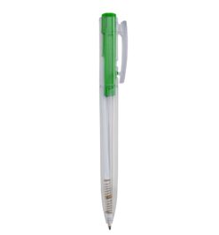 Caneta plastica translucida verde jpg