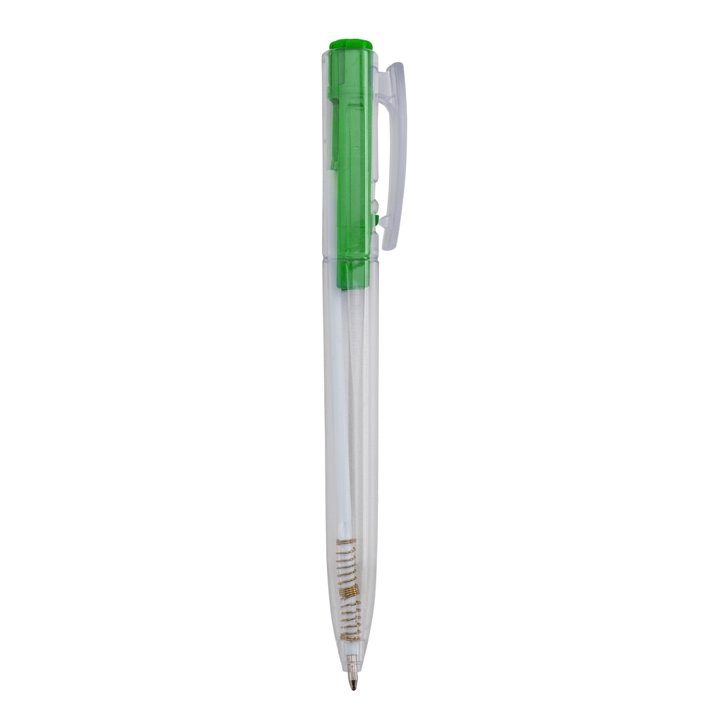 Caneta plastica translucida verde jpg