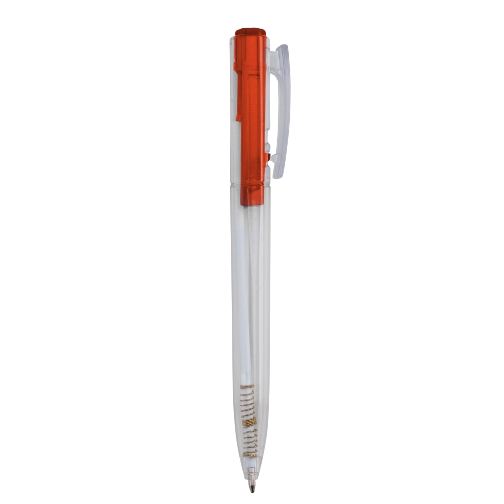 Caneta plastica translucida vermelho jpg