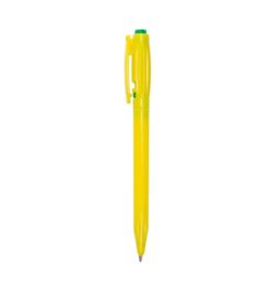 Caneta plastica verde e amarelo jpg