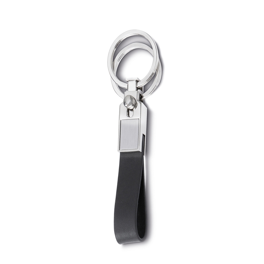 Chaveiro metal couro sintetico com argolas jpg