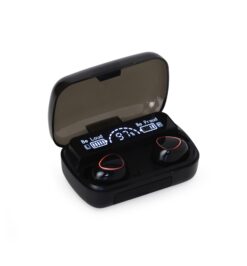 Fone de ouvido bluetooth touch com case carregador preto jpg