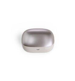 Fone de ouvido bluetooth com case carregador bege jpg