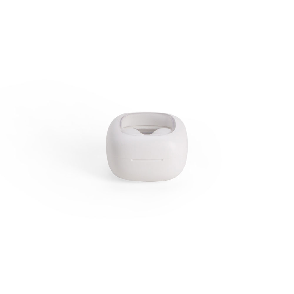 Fone de ouvido bluetooth com case carregador branco jpg