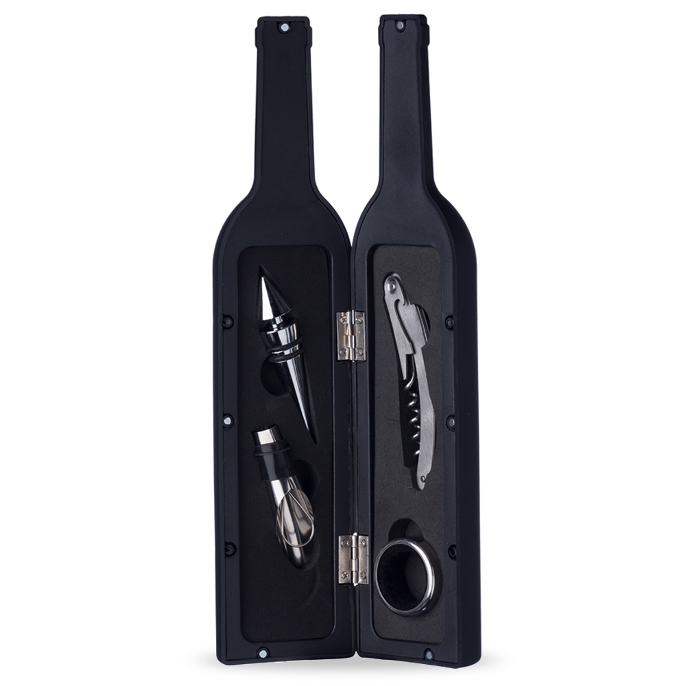 Kit vinho garrafa pecas preto jpg
