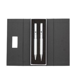 Kit caneta e lapiseira de metal cromado jpg