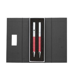 Kit caneta e lapiseira de metal vermelho jpg