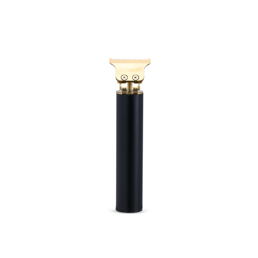 Maquina de cortar cabelo recarregavel preto com dourado jpg