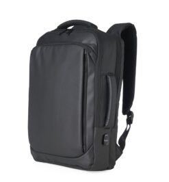 Mochila couro sintetico usb litros preto jpg