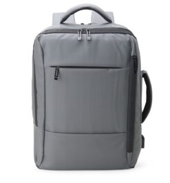 Mochila couro sintetico usb litros cinza jpg
