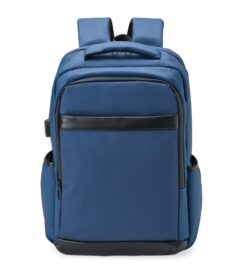 Mochila couro sintetico usb litros azul jpg